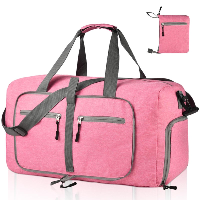 Dimayar 115L Travel Duffle Bag for Men Women - Foldable Duffel Bag with Shoes Compartment - Overnight Bags Waterproof & Tear Resistant(Pink) - Image 1